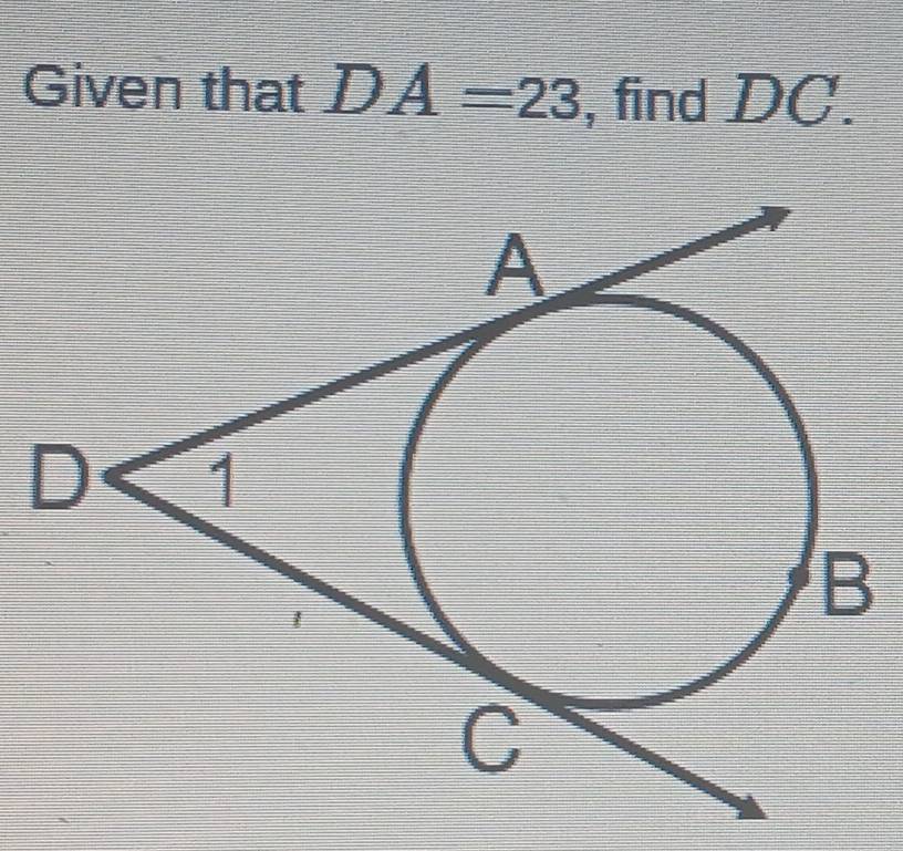 Given that DA=23 , find DC.
B