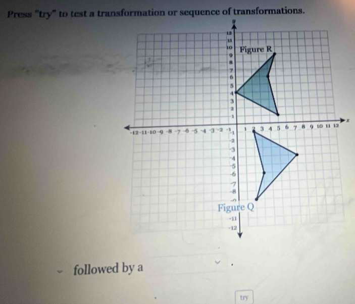 x
followed by a 
try