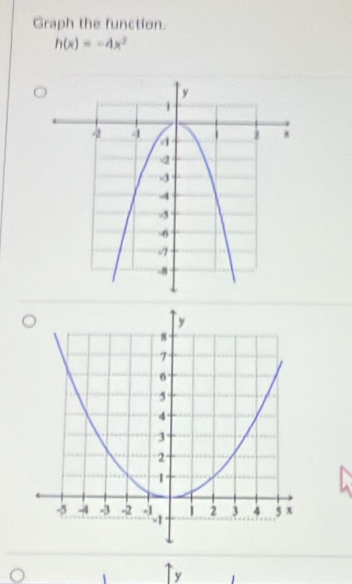 Graph the function.
h(x)=-4x^2
y