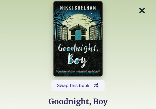 Swap this book 
Goodnight, Boy