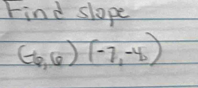 Find slope
(-6,6)(-7,-4)