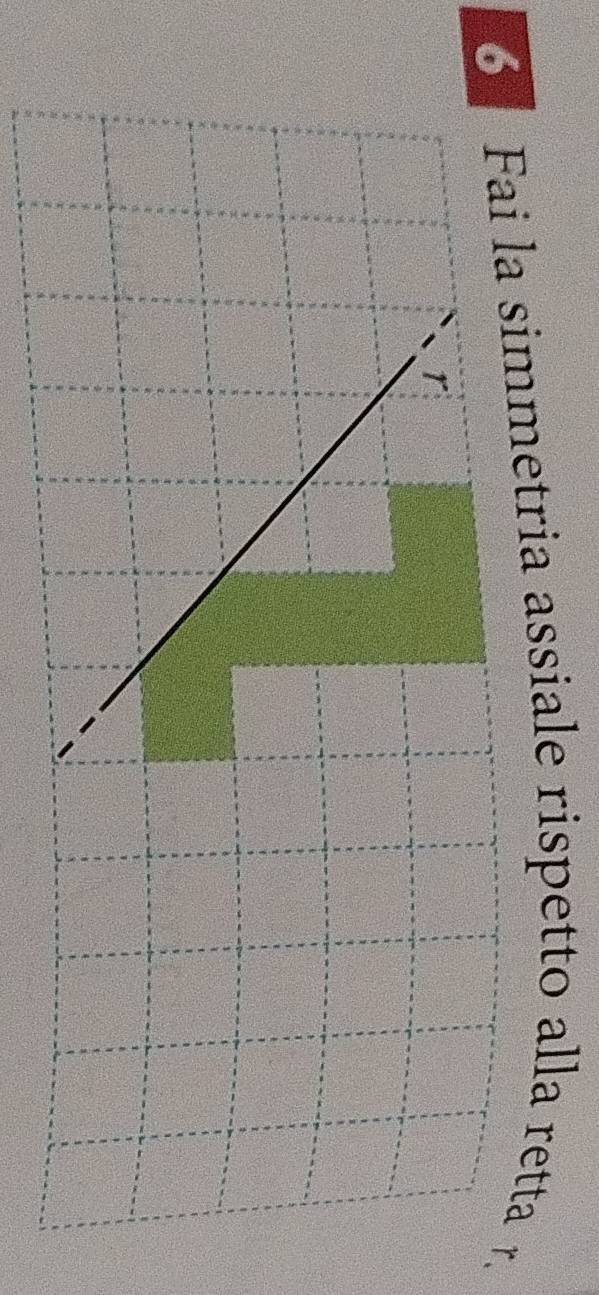 Fai la simmetria assiale rispetto alla retta r. 
r