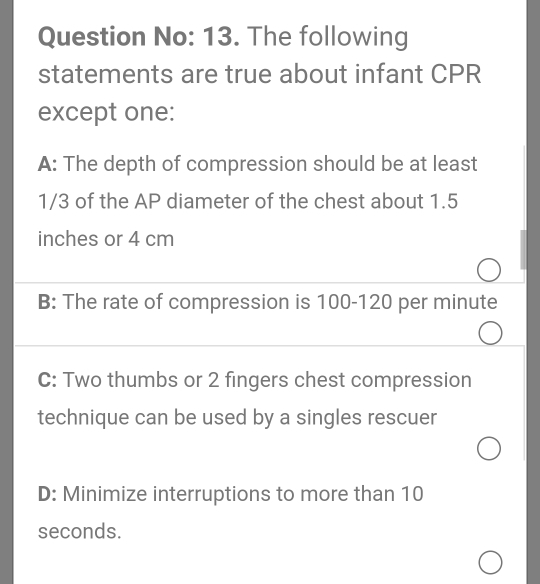 تم الحل:Question No: 13. The following statements are true about infant ...