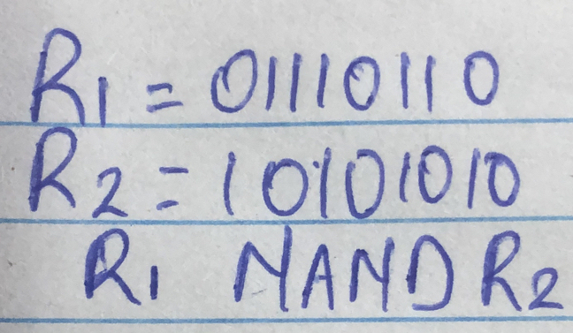 R_1=01110110
R_2=101010
R, NANDR_2