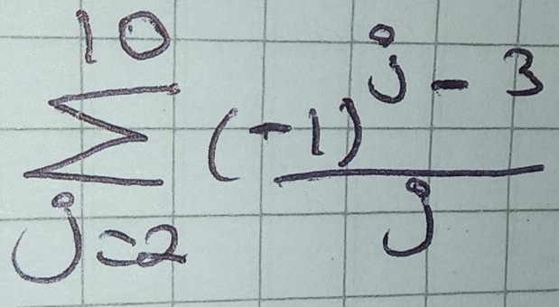 sumlimits _(j=2)^(10)frac (-1)^j-3j