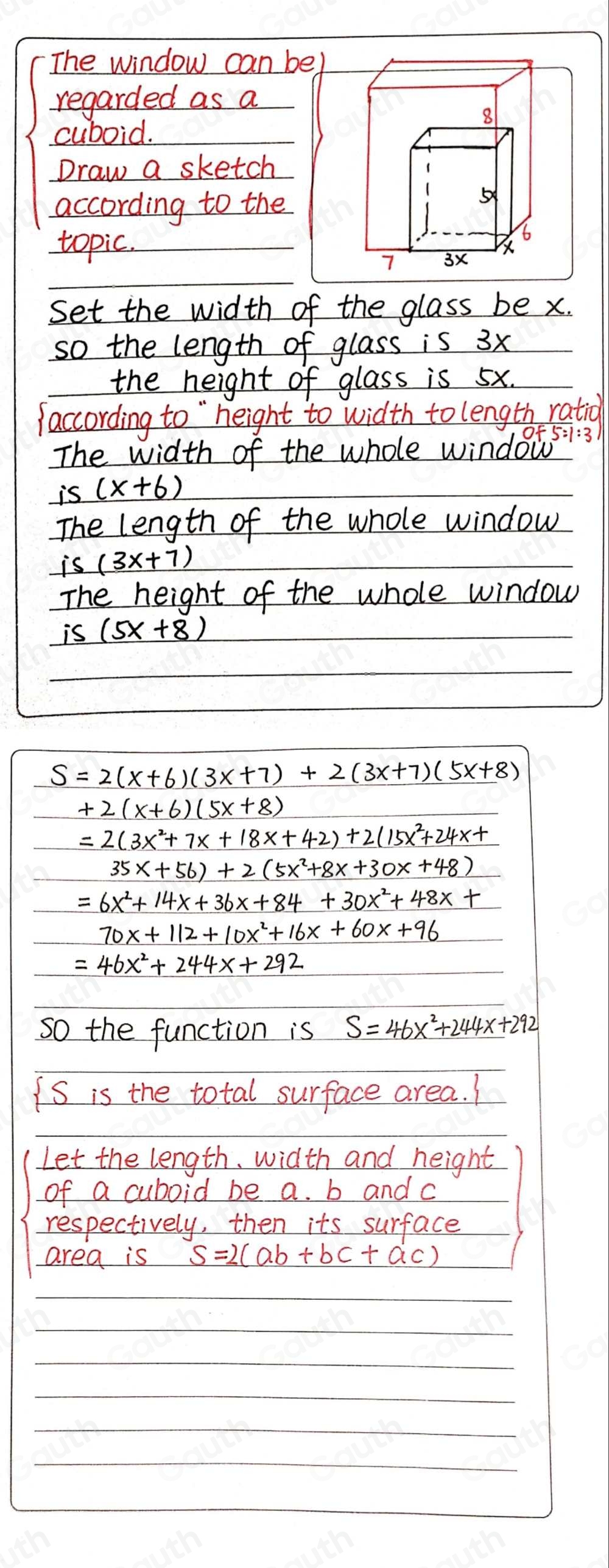 Solved: The glass portion of the window has a height to width to length ...