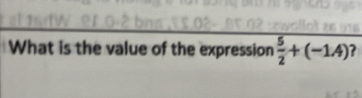 What is the value of the expression  5/2 +(-1A) ?