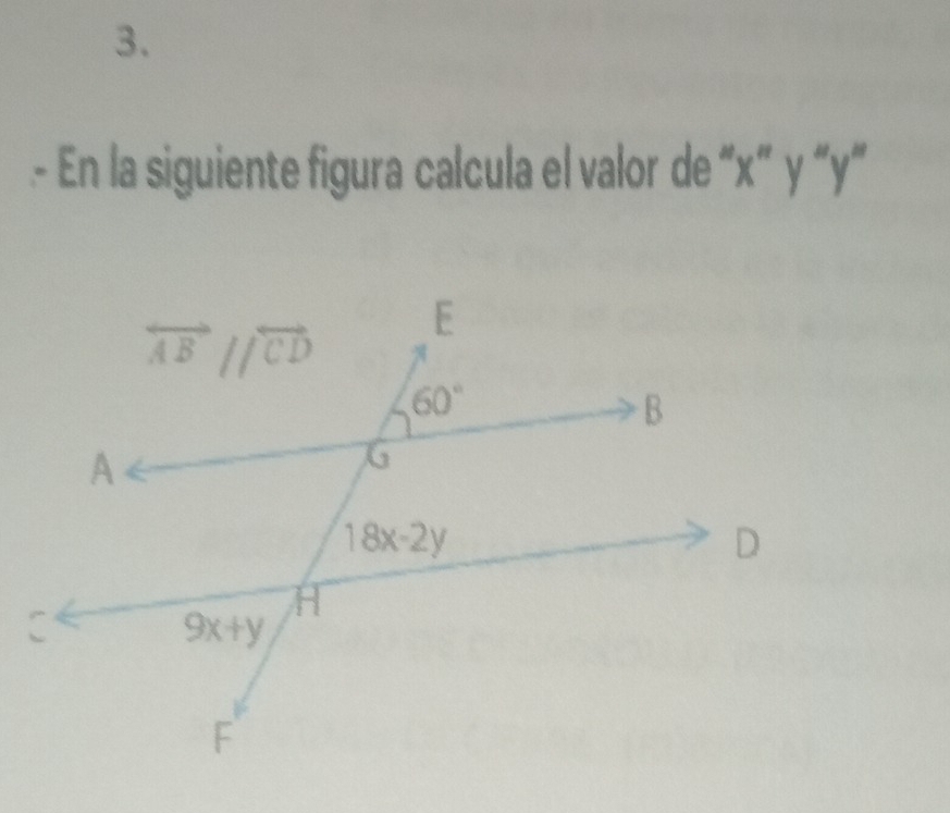 En la siguiente figura calcula el valor de “x” y “y”