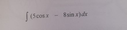 ∈t (5cos x-8sin x)dx