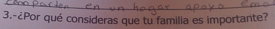 3.-¿Por qué consideras que tu familia es importante?