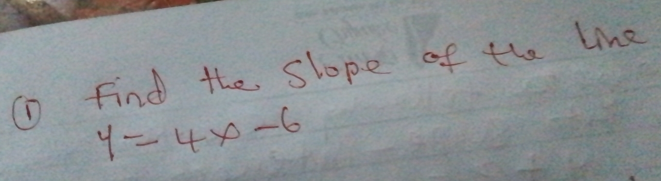 Find the slope of the line
y=4x-6