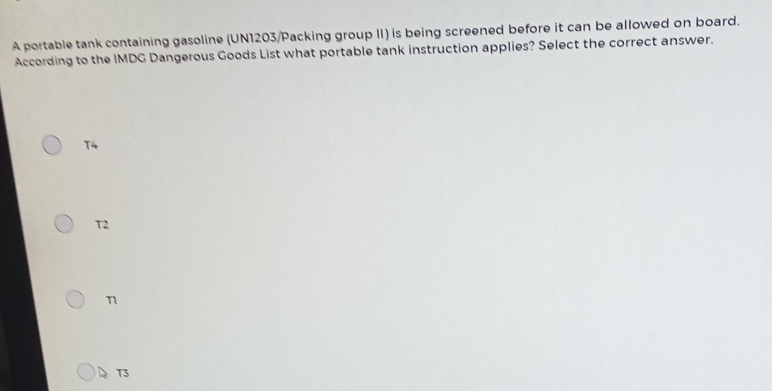Solved: A portable tank containing gasoline (UN1203/Packing group II ...