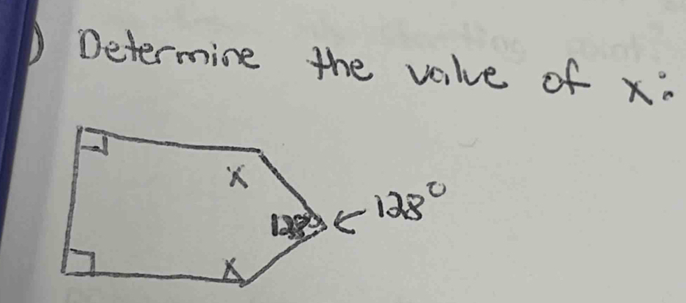 ) Determine the value of x?