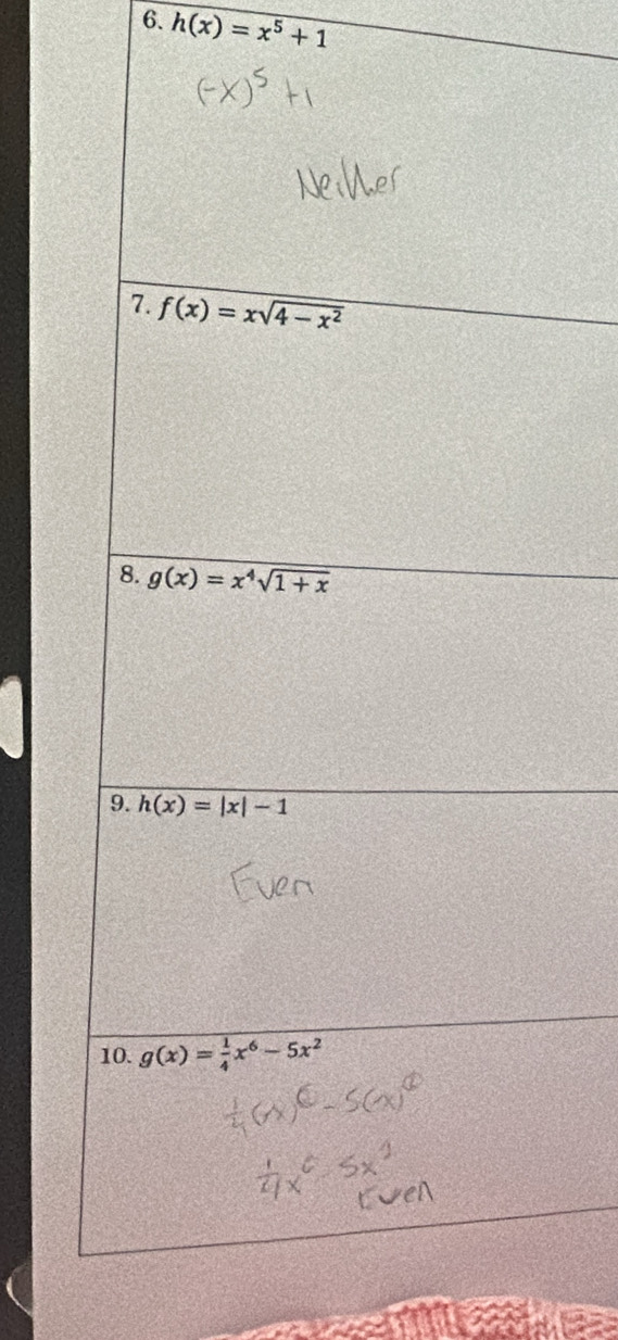 h(x)=x^5+1