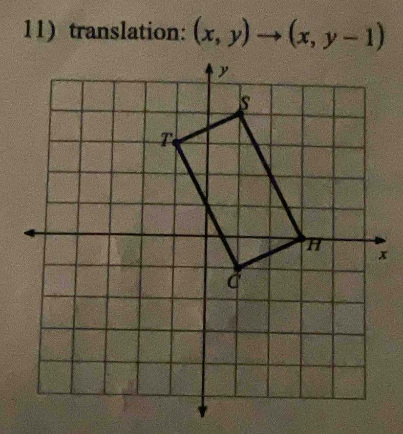 translation: (x,y)to (x,y-1)
x