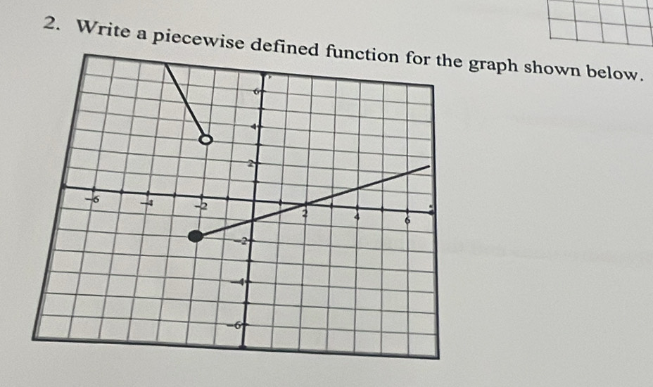 Write a piecewise defingraph shown below.