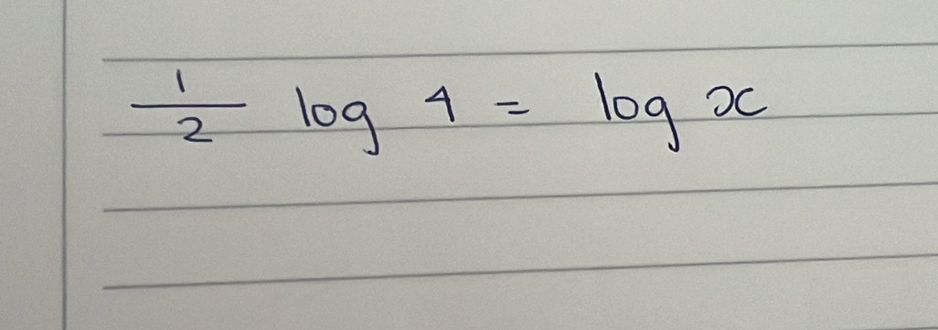  1/2 log 4=log x