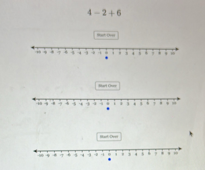 4-2+6
Start Over 
Start Over 
Start Over