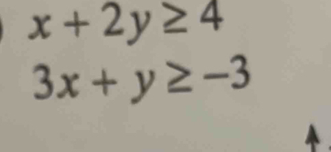 x+2y≥ 4
3x+y≥ -3