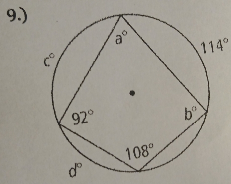 9.)
114°