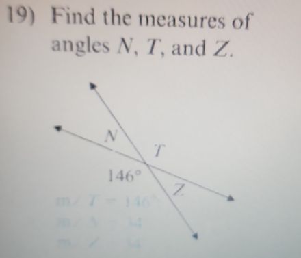 Find the measures of
angles N, T, and Z.