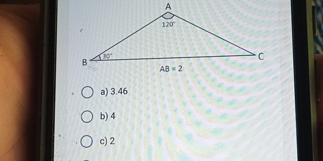 a) 3.46
b) 4
c) 2