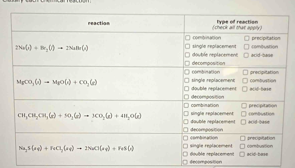 mcar reaction :
decomposition