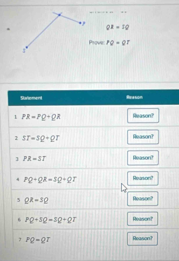 QR=5Q
Prove: PQ=QT