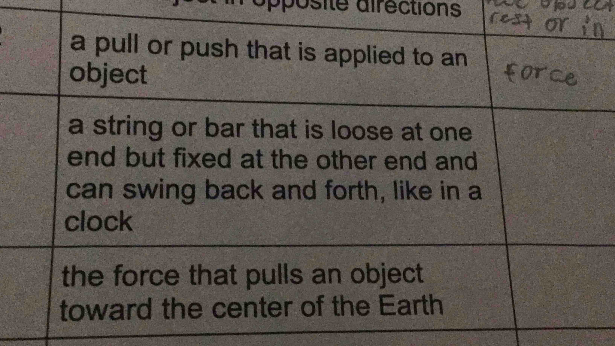 posite directions