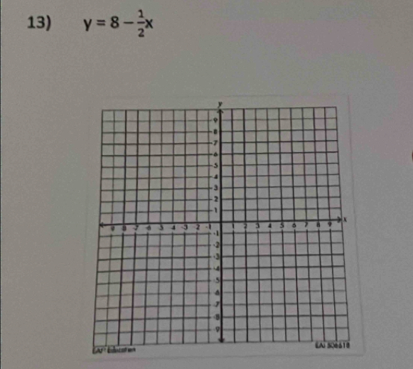 y=8- 1/2 x