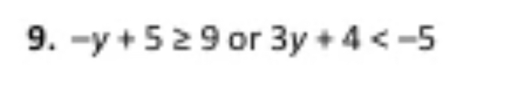 -y+5≥ 9 or 3y+4