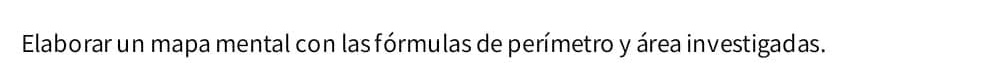 Elaborar un mapa mental con las fórmulas de perímetro y área investigadas.