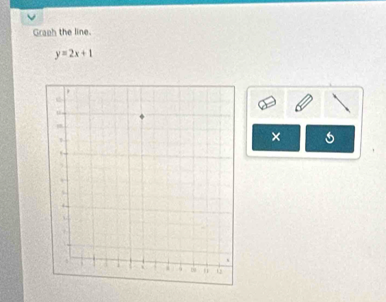 Graph the line.
y=2x+1
× 6