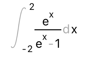 ∈t _(-2)^2 e^x/e^x-1 dx