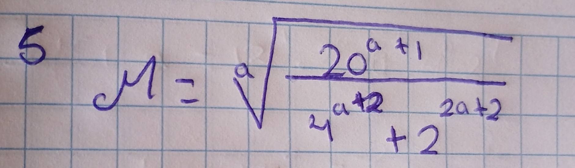 5 M=sqrt[3](frac 20^(0.41))4^(2.42)+2^(2.2)