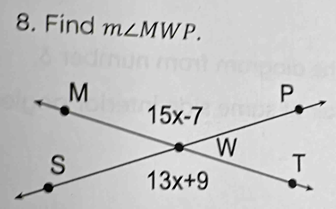 Find m∠ MWP.