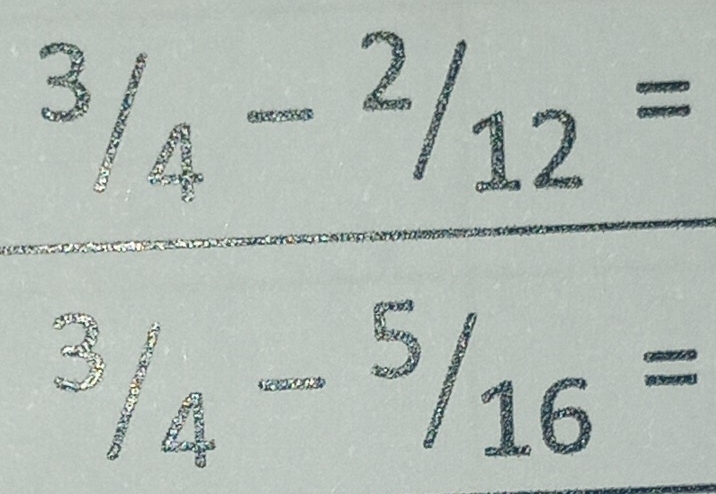  3/4 frac 2frac - 12/5/16 =