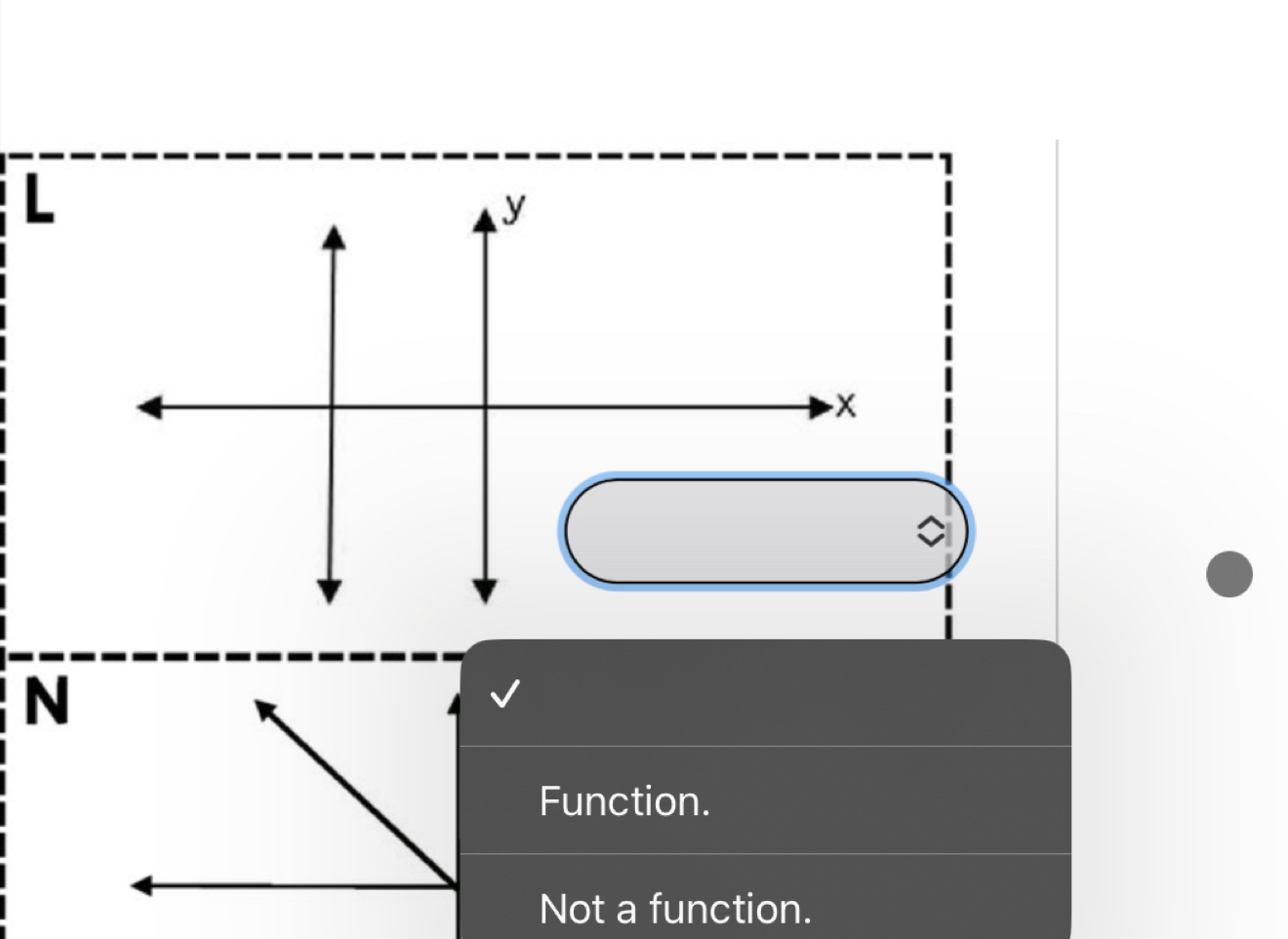 y
N
Function.
Not a function.