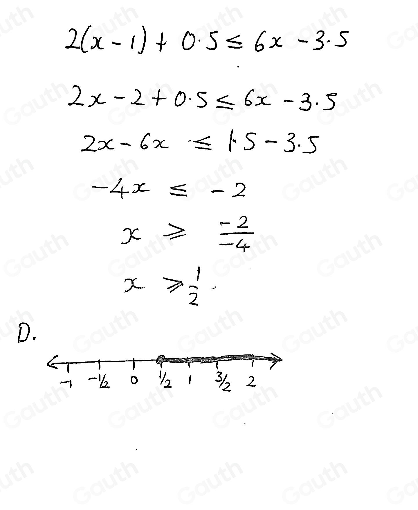 Solved: Which graph best represents the solution to the inequality 2(x ...