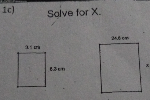 1c) 
Solve for X.