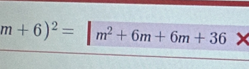 m+6)^2=|m^2+6m+6m+36