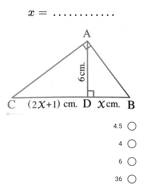 x= _
4.5
4
6
36