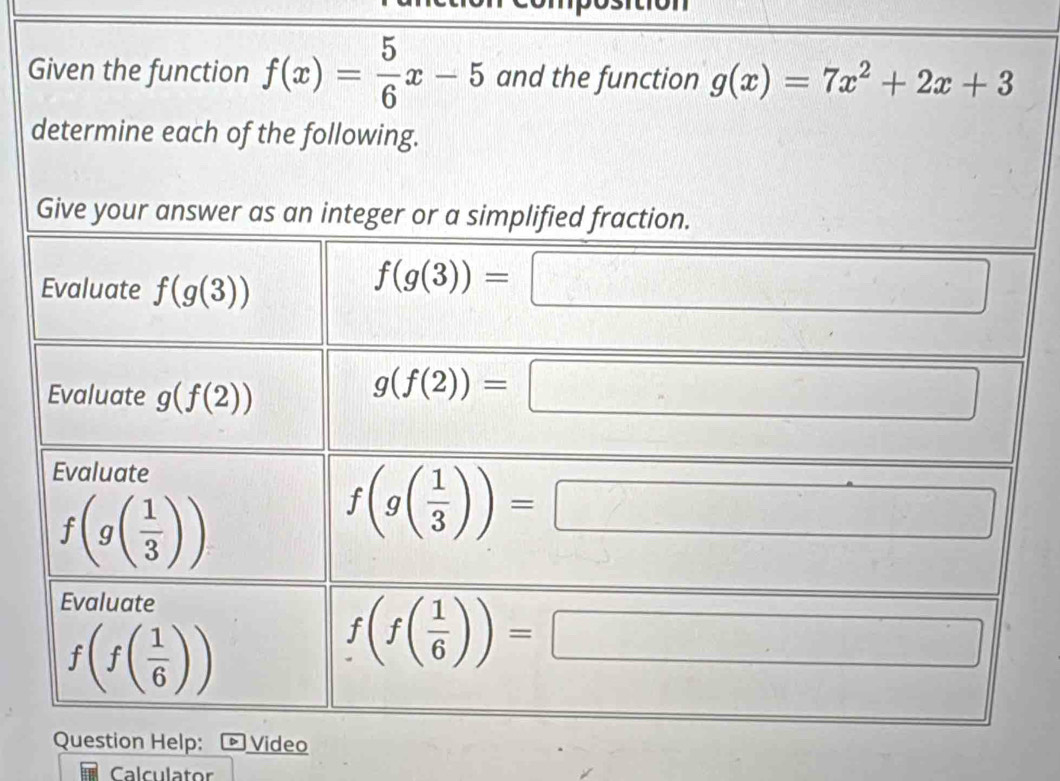 on Help:  Video
Calculator