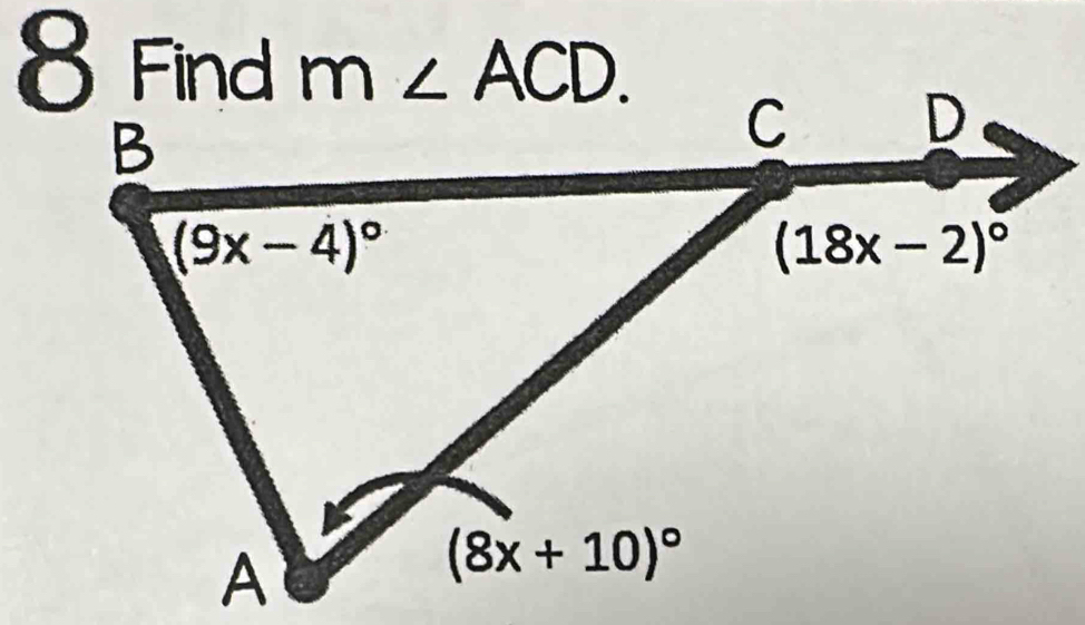 Find m∠ ACD.