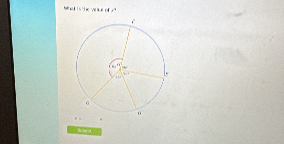 What is the value of x?
x= θ
Submit