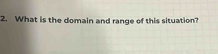 What is the domain and range of this situation?