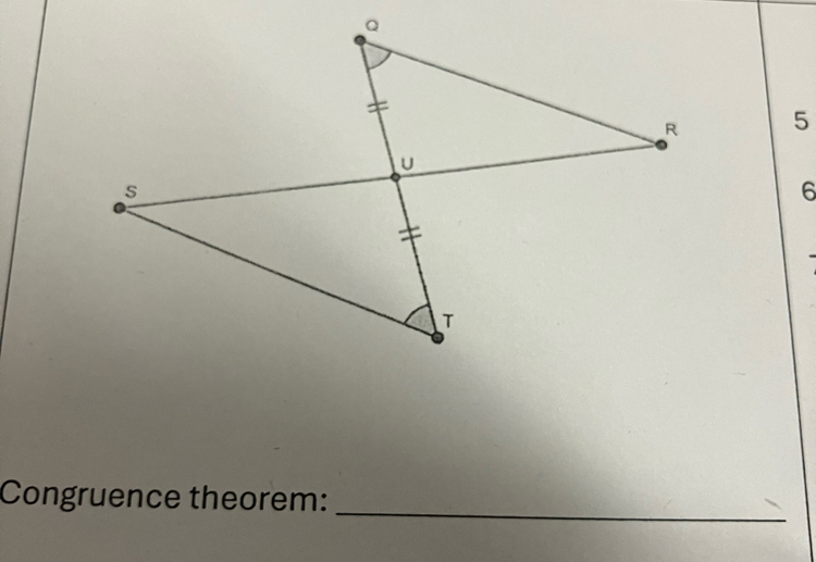 5 
6 
_ 
Congruence theorem: