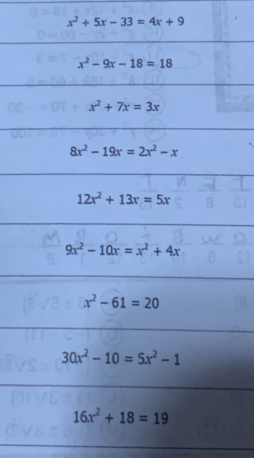 x^2+5x-33=4x+9