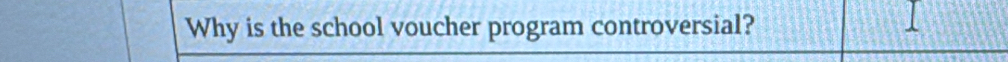 Why is the school voucher program controversial?