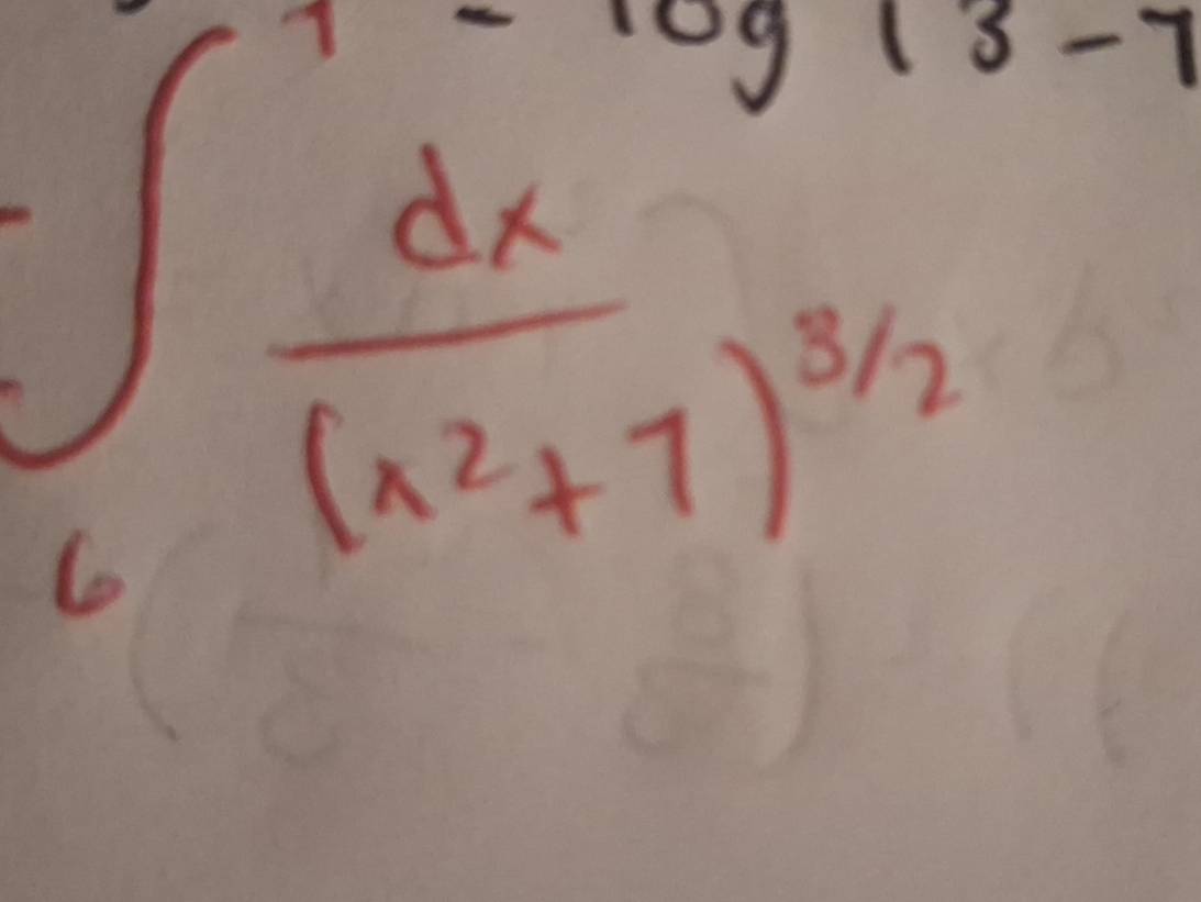 ∈t _6^(1frac dx)(x^2+7)^3/2 v